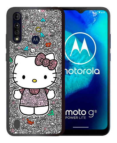 Funda Moto G8 Power Lite Hello Kitty Garabatos Tpu/pm Uso 