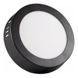 Lampara Panel Led Plafon Sobreponer 12 Cm Redonda 6w Negra