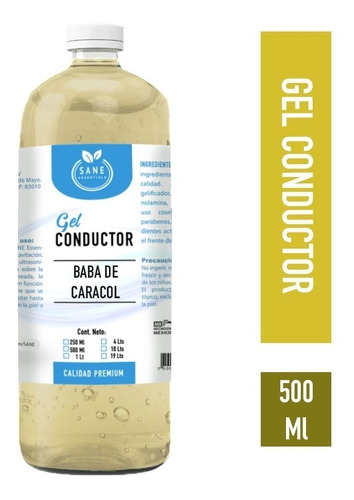 Gel Conductor Con Baba De Caracol Facial/corporal 500ml Sane