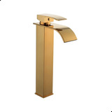 Torneira Cascata Slim Misturador Monocomando Alta Dourada