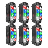 6x Mini Moving Spider Beam 8 Leds Osram Rgbw 5w Dmx Dj Festa