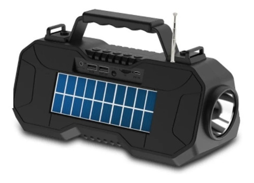 Parlante Bluetooth Radio Fm Carga Solar Lampara Emergencia