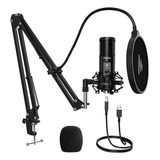 Kit Radio Estudio Microfono Usb + Soporte + Filtro Maono