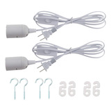 2 Piezas De Zócalo De Luz Led E26/e27 Cable De Extensi...