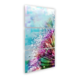Quadro Vertical Flor Abstrata Colorido Mosaico Lindo 3 Peça