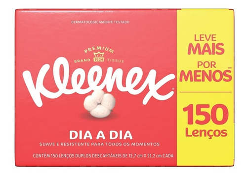 Lenço De Papel Descartável Kleenex Lencinho - 150un - Com Nf