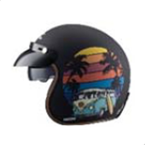 Casco 3/4 P/choper Dot Negro Combi Talla L