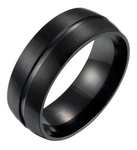 Anel Preto Color Aço 316 Fosco Elegante Magnética Equilíbrio