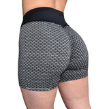 Short Frunce Anticelulitis Tiro Alto Faja Lycra Calza Corta