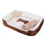 Cama Para Mascotas Perros Gatos Con Juguete Hueso Y Frazada