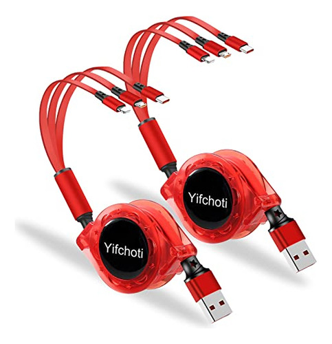 Cable Cargador Retráctil Multiusb Yifchoti 3 En 1  Paquete D