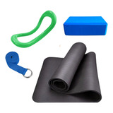 Set Yoga Fitness Pilates Mat Nbr + Anillo Block Cinturon 108