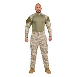 Farda Militar Camisa Combat Shirt Desert+ Calça Cargo Tática