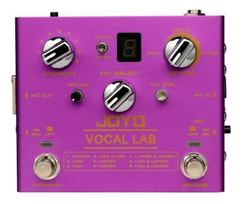 Pedal De Efecto Joyo Revolution Vocal Lab R-16  Púrpura