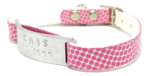 Collar Clásico 1cm Para Gato O Perro Mini + Chapita Pasante Pasador