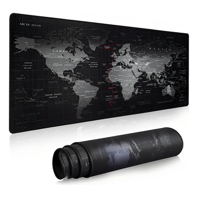 Tapete Mouse Gamer TEC Negro 80x30x3mm Mapa Mundial Antideslizante e Impermeable | MercadoLibre
