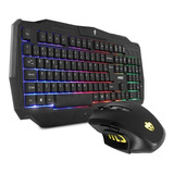 Kit Teclado Semi Mecânico Gamer Mouse 3200dpi Óptico Evolut