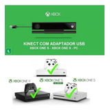 Sensor Kinect Prime Xbox One X E S Pc Note Com Fonte E Cabo 