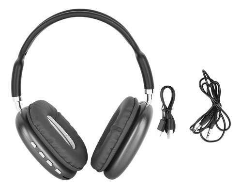 Fones De Ouvido Bluetooth Sem Fio Estéreo Pretos Retráteis Pretos, Cor Preta