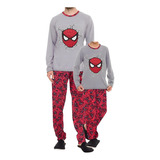 Kit 2 Pijamas Inverno Pai Filho Super Herói Masculino Iguais