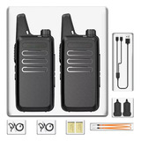 2 Pcs Radios Walkie Talkie Recargable, Con Manos Libres