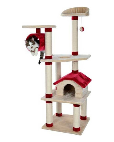 Arranhador Para Gatos Casinha Brinquedo E Cama P/ Gatinhos