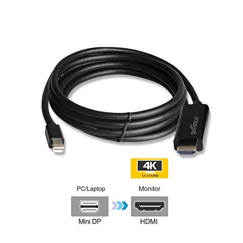 Gofanco Doradas De 6 Pies De Mini Displayport A Hdmi 1.2 4k 