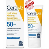 Cerave Hydrating Mineral Sunscreen Broad Spectrum Spf50 75ml