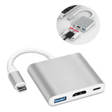 Hub Adaptador Usb Tipo C Multipuerto 3 En 1 Para Mac Macbook