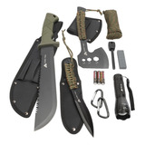 Machete Kit 12 Piezas Hacha Paracord Camping Lampara Cuchill