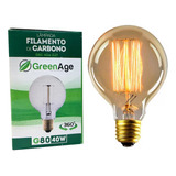 Lâmpada Filamento De Carbono G80 40w 220v E27 Retrô Vintage Decorativa Branco Quente - Green Age