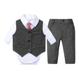 Traje De Corbata Para Bebé Niño, Ropa Formal, Caballero Y Ni