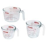 Juego De Tazas Medidoras De Vidrio Pyrex De 3 Piezas Para Mi