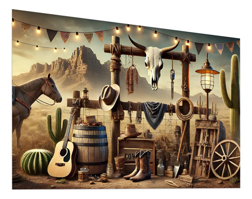 Decoración Fiesta Vaquera Hombre Backdrop Fondo 240x160
