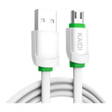 Cabo Usb Type C Turbo Kaidi Cabo Reforçado 1 Metro Cor Branco