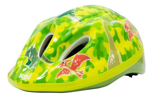 Capacete Infantil Absolute Kids Shake Dino Cor Verde Tamanho 51-56cm