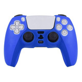 Capa Para Controle Ps5 Playstation 5 Azul Silicone + Grips 