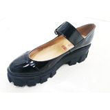 Zapato Freaky Ch Negro Hebilla Miniplataforma