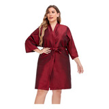 Bata De Peluquera Para Clientes, Estilo Kimono (rojo)