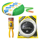 Kit Fio Flexivel Verde Sil 4mm + Passa Fio 20m + Alicate