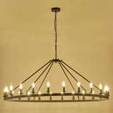 Hubrin Rustic Wagon Wheel Chandelier 24-light D53 Lagre Indu