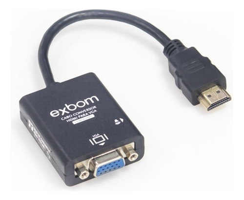 Cabo Conversor Adaptador Hdmi Para Vga Fêmea Com Áudio