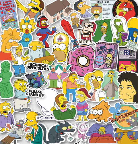 Pack X40 Stickers Los Simpsons Para Termo, Compu, Stanley