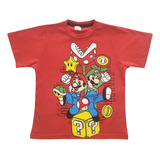Camiseta Infantil Fantasia Super Mario / Mario Bros