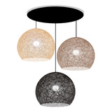Lámparas Hilo Artefacto Colgante X3 Esferas 3/4 De 20 Cms