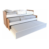 Cama Nido Triple Minimalista P/ Colchon 1 Plaza + Colores! Color Olmo Con Everest