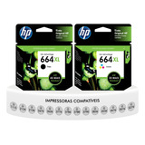 Kit Cartuchos Originais Hp 664 Xl Preto Color 3776 3790 4676