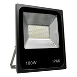 Refletor Led Branco Quente 100w Preto Ctb Bivolt