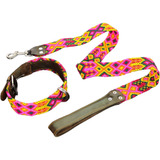 1 Pieza Collar Y Correa Artesanal Para Perro Grande 50cm