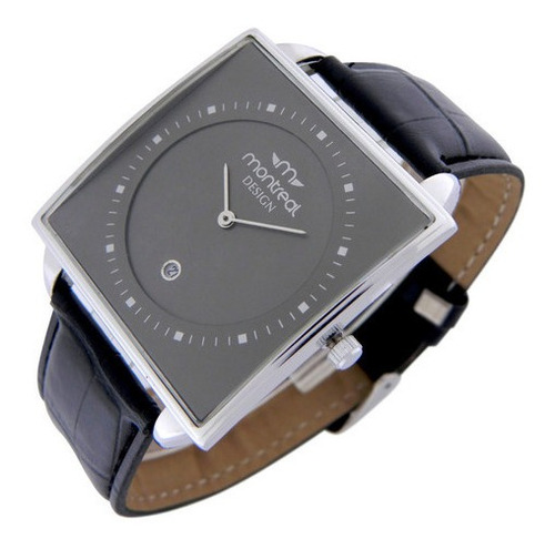 Reloj Pulsera Montreal Hombre Ml736 Calendario Cuero Sintét.